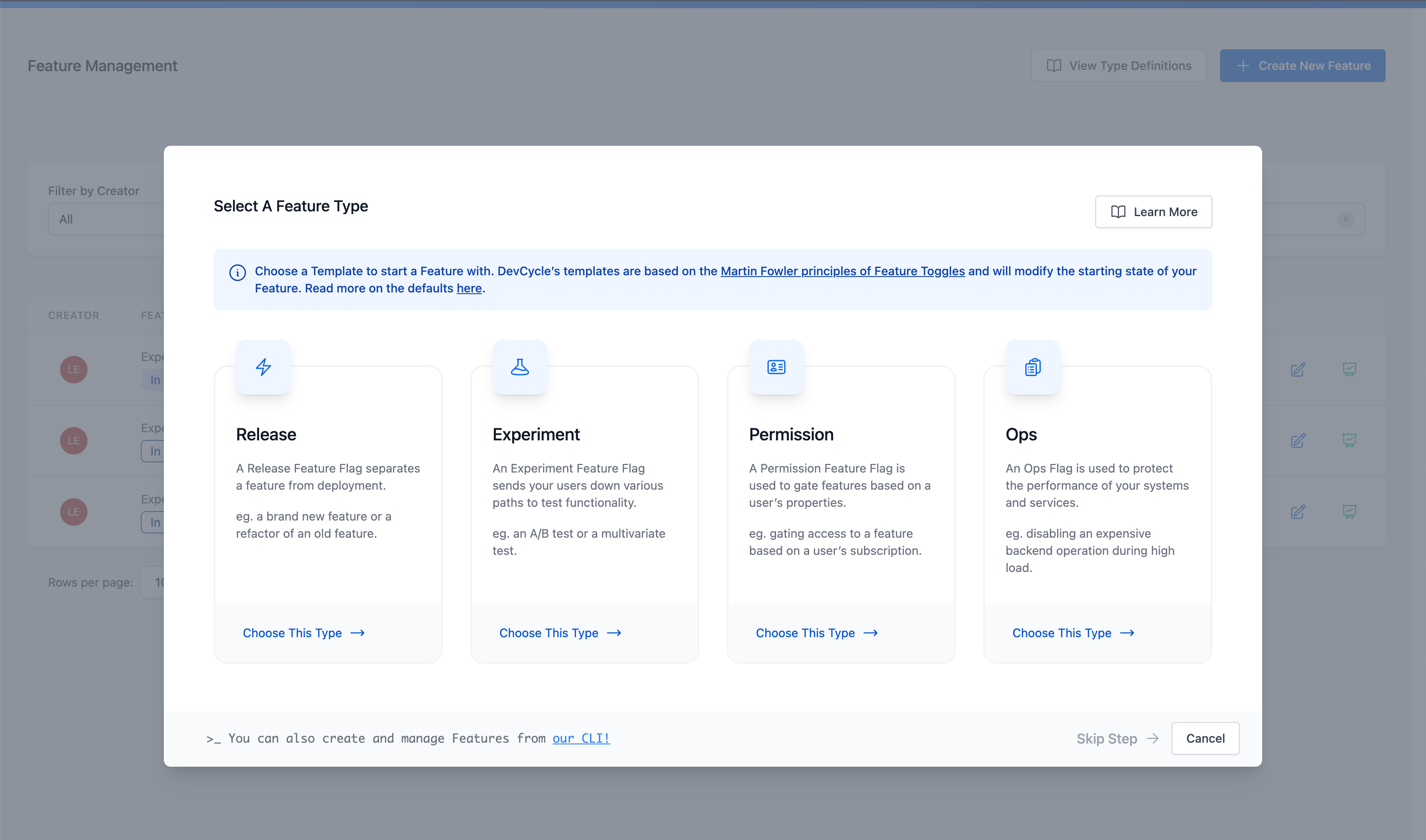 Image of Feature Experiment Creation