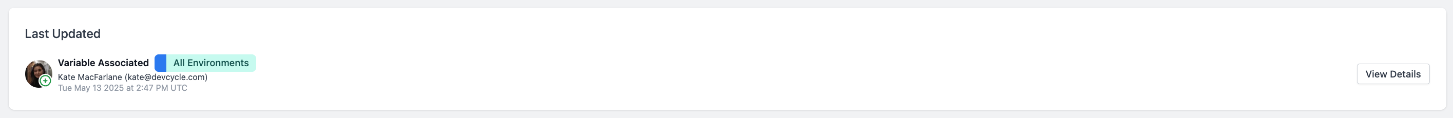 Audit Log Card Overview Tab